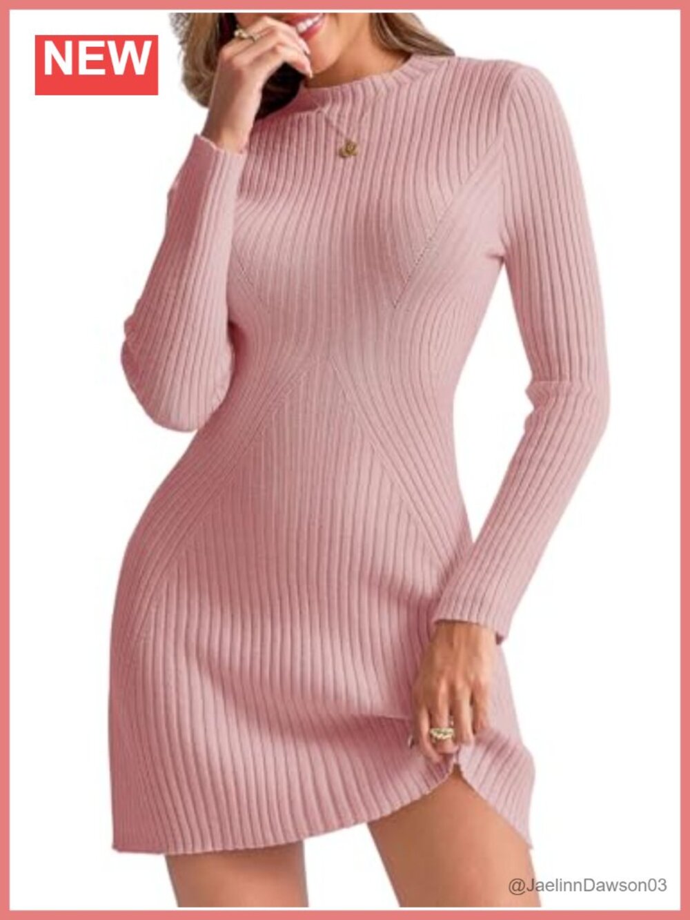 Womens Long Sleeve Sweater Dress Bodycon Slim Knit Mini Dress